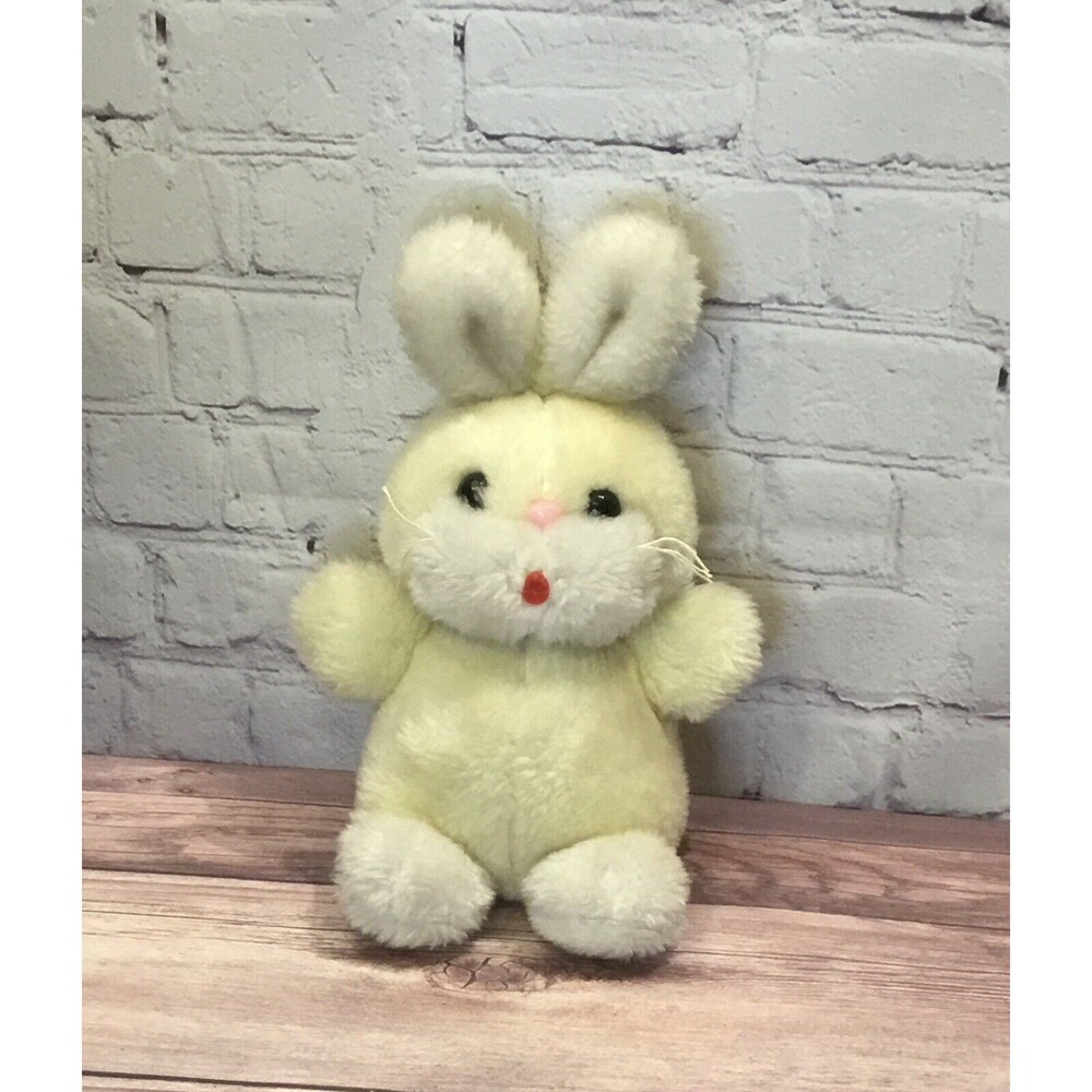 Vintage Wind Up Musical Plush Bunny Rabbit Stuffed Animal Easter Moves Head